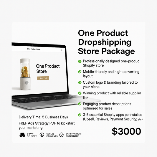 One Product Dropshipping Store Package (Launch-Ready)