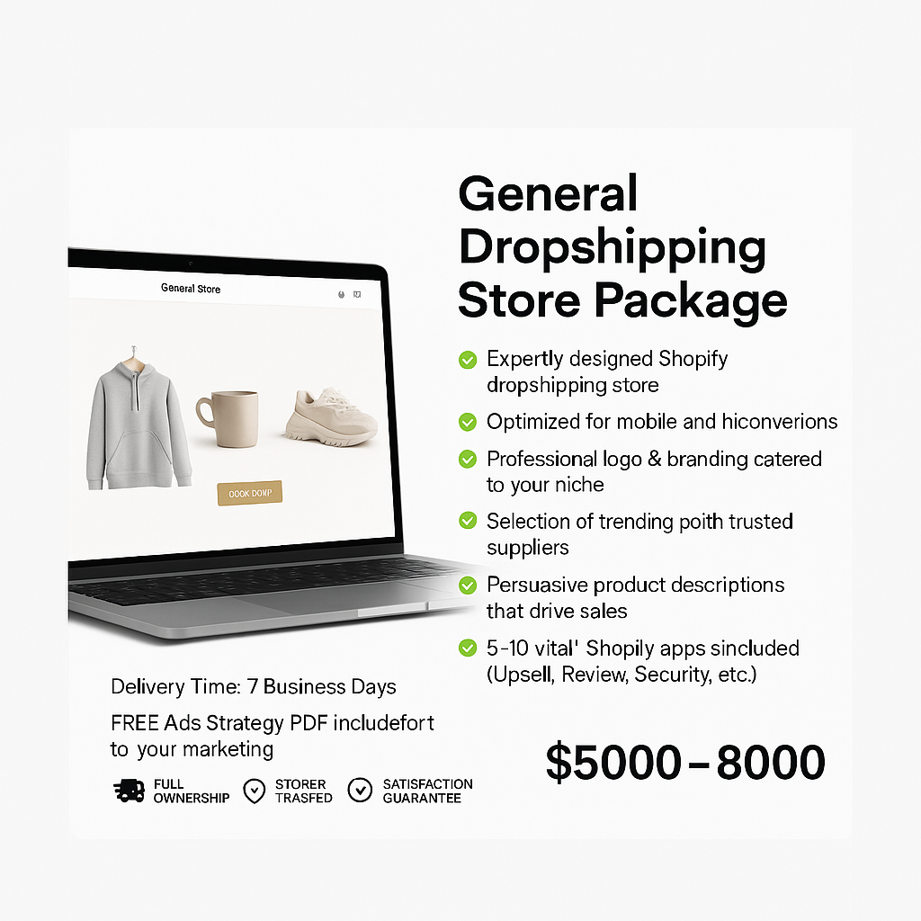 General Dropshipping Store Package (Multi-Product, Launch-Ready)